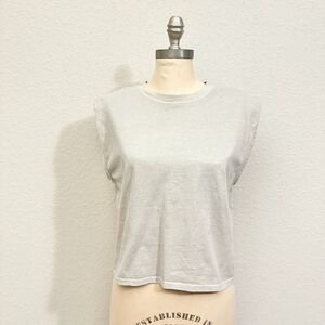 & OTHER STORIES Muscle Tee Gray Crew Neck Cotton Minimalist NWOT